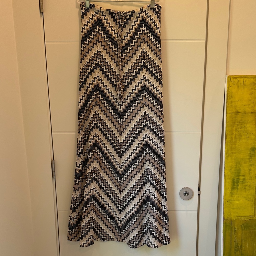 Calypso St Barth Chevron Patterned Black and White Skirt